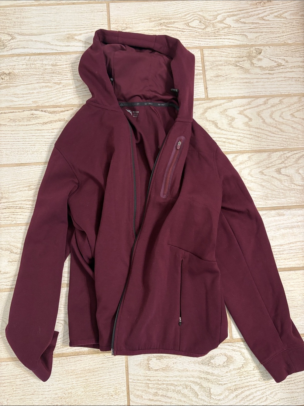 Men's Hooded Windbreaker Jacket in Burgundy - Lightweight Everyday Layer
